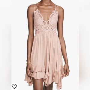Free People Adella Lace Dress Rose Size Small